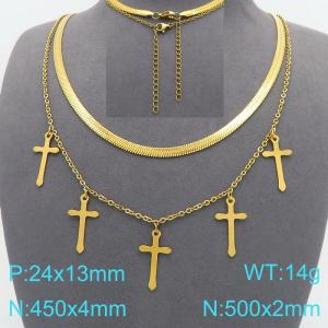 SS Gold-Plating Necklace - KN299162-Z