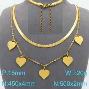 SS Gold-Plating Necklace - KN299164-Z
