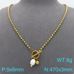 SS Gold-Plating Necklace - KN299166-Z
