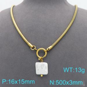 SS Gold-Plating Necklace - KN299168-Z