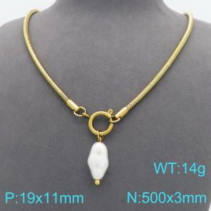 SS Gold-Plating Necklace - KN299172-Z