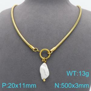 SS Gold-Plating Necklace - KN299176-Z