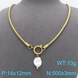 SS Gold-Plating Necklace - KN299180-Z