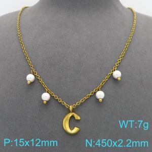 SS Gold-Plating Necklace - KN299339-Z