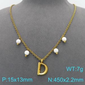 SS Gold-Plating Necklace - KN299340-Z