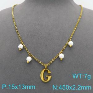 SS Gold-Plating Necklace - KN299343-Z