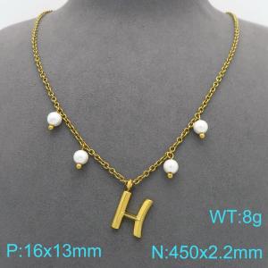 SS Gold-Plating Necklace - KN299344-Z