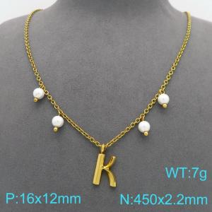 SS Gold-Plating Necklace - KN299347-Z