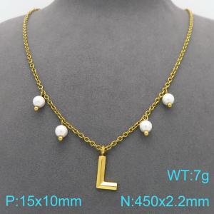 SS Gold-Plating Necklace - KN299348-Z