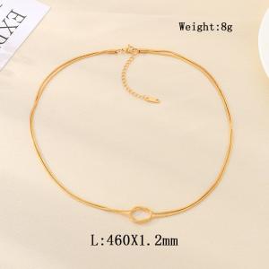 SS Gold-Plating Necklace - KN299443-Z