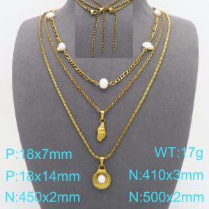 SS Gold-Plating Necklace - KN299537-Z