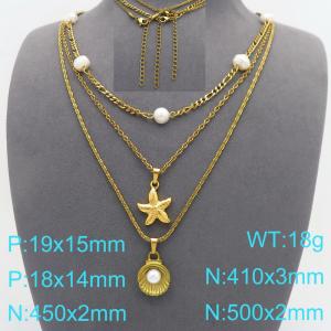 SS Gold-Plating Necklace - KN299538-Z