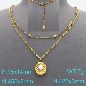 SS Gold-Plating Necklace - KN299548-Z