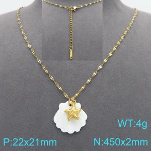 SS Gold-Plating Necklace - KN299549-Z