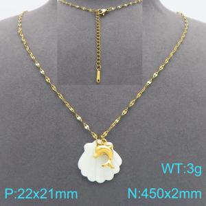 SS Gold-Plating Necklace - KN299553-Z