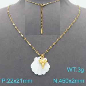 SS Gold-Plating Necklace - KN299556-Z