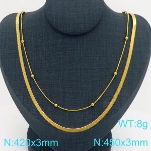 SS Gold-Plating Necklace - KN299560-Z