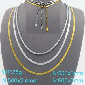 SS Gold-Plating Necklace - KN299562-Z