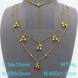SS Gold-Plating Necklace - KN299577-Z