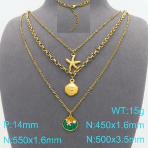 SS Gold-Plating Necklace - KN299585-Z