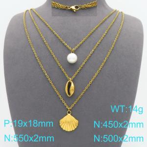 SS Gold-Plating Necklace - KN299587-Z