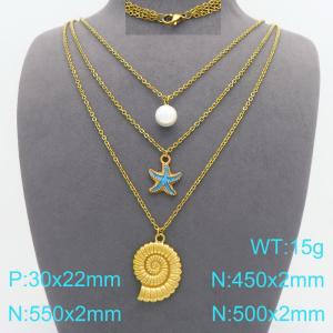 SS Gold-Plating Necklace - KN299588-Z