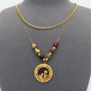 SS Gold-Plating Necklace - KN299680-HM