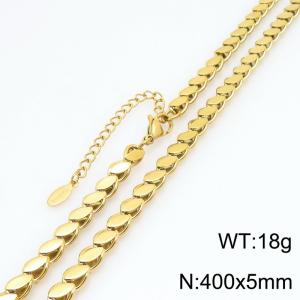 Stainless steel gold-plated necklace - KN299683-ZJZL