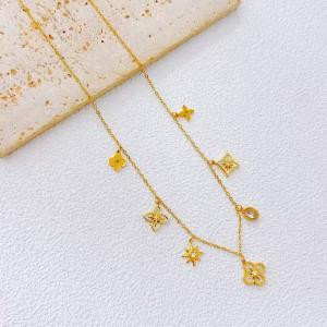 SS Gold-Plating Necklace - KN299738-SXSJ
