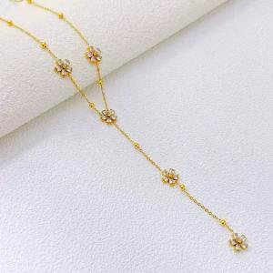 SS Gold-Plating Necklace - KN299749-SXSJ