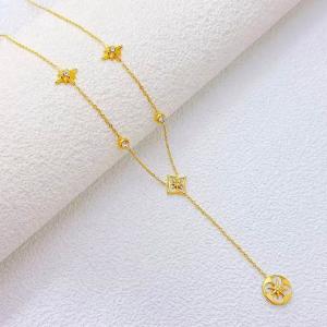 SS Gold-Plating Necklace - KN299751-SXSJ