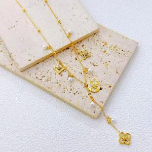 SS Gold-Plating Necklace - KN299752-SXSJ