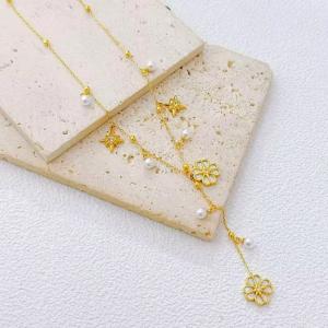 SS Gold-Plating Necklace - KN299753-SXSJ