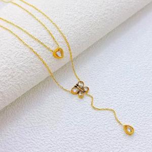 SS Gold-Plating Necklace - KN299755-SXSJ