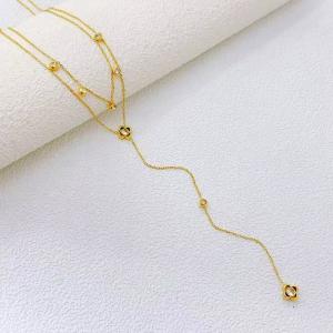 SS Gold-Plating Necklace - KN299756-SXSJ