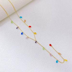 SS Gold-Plating Necklace - KN299769-SXSJ