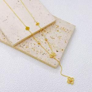 SS Gold-Plating Necklace - KN299770-SXSJ