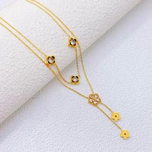 SS Gold-Plating Necklace - KN299771-SXSJ