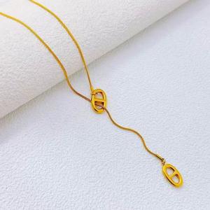 SS Gold-Plating Necklace - KN299775-SXSJ