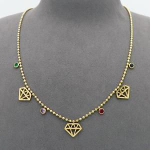 SS Gold-Plating Necklace - KN299821-NJ