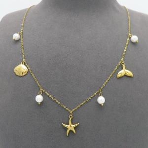 SS Gold-Plating Necklace - KN299826-NJ