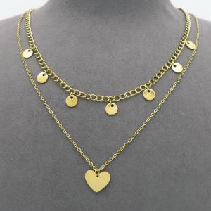 SS Gold-Plating Necklace - KN299833-NJ