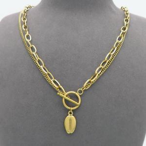 SS Gold-Plating Necklace - KN299834-NJ
