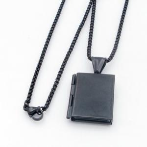 Stainless Steel Black-plating Necklace - KN300012-TK