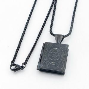 Stainless Steel Black-plating Necklace - KN300013-TK