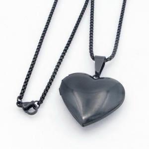 Stainless Steel Black-plating Necklace - KN300015-TK