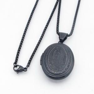 Stainless Steel Black-plating Necklace - KN300016-TK