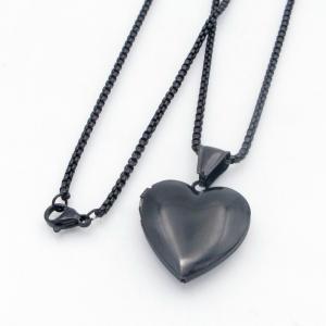 Stainless Steel Black-plating Necklace - KN300017-TK