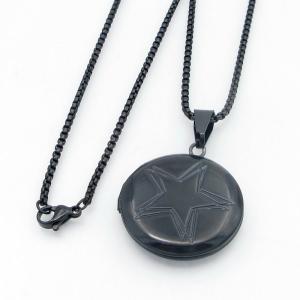 Stainless Steel Black-plating Necklace - KN300018-TK