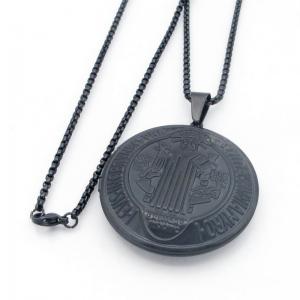Stainless Steel Black-plating Necklace - KN300023-TK